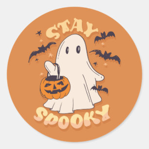 Sticker Rond Restez Éffrayant