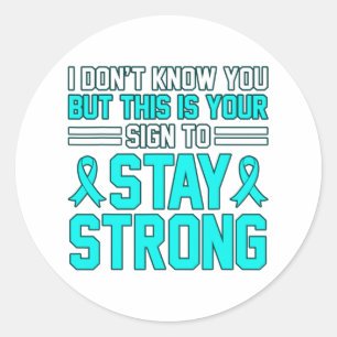 Sticker Rond Restez fort Ptsd Sensibilisation au stress Ruban G