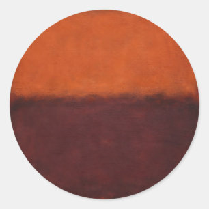 Sticker Rond Résumé Horizon Orange Brûlé