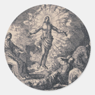 Sticker Rond Résurrection de Jésus-Christ par Jan Luyken