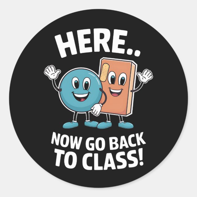 Sticker Rond Retour À La Classe Infirmière Médicale Pro (Devant)