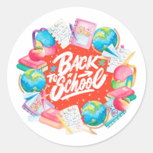 Sticker Rond Retour à l'autocollant scolaire