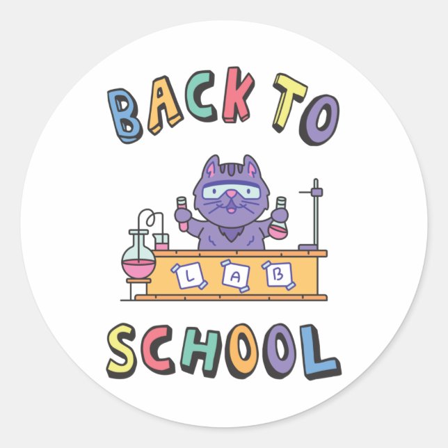 Sticker Rond Retour à l'école (Devant)