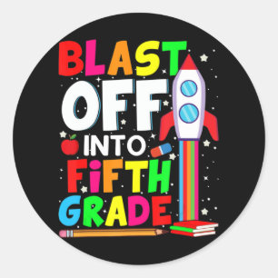 Sticker Rond Retour À L'École 5Ème