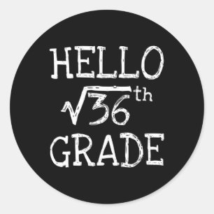 Sticker Rond Retour À L'École 6E Carré Racine De 36 Math Ki