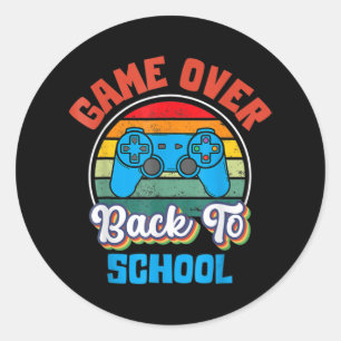 Sticker Rond Retour à l'école amusant jeu sur l'élève enseignan