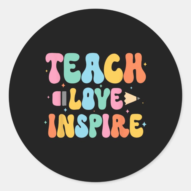 Sticker Rond Retour À L'École Apprendre L'Amour Inspirer L'Ense (Devant)