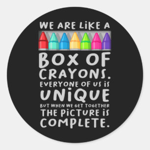 Sticker Rond Retour à l'école Enseignant Nous sommes comme une