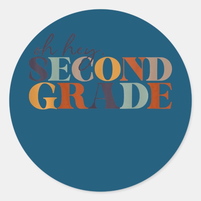 Sticker Rond Retour À L'École Étudiants Professeur Oh Hey 2nd S (Devant)