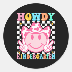 Sticker Rond Retour à l'école Howdy Maternelle Cow-boy Mignon