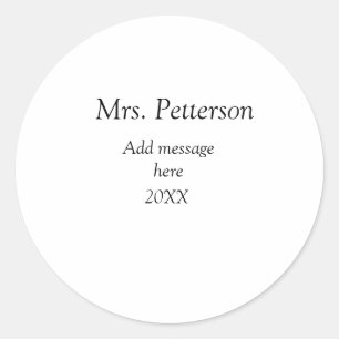 Sticker Rond Retour à l'école professeur appréciation ajouter c