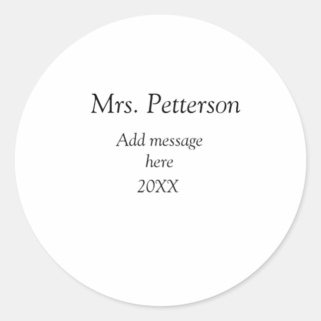 Sticker Rond Retour à l'école professeur appréciation ajouter c (Devant)