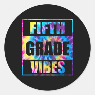 Sticker Rond Retour À L'École Vibes De 5E Année Premier Jour De