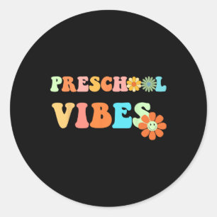 Sticker Rond Retour À L'École Vibes De La Préscolaire Premier J