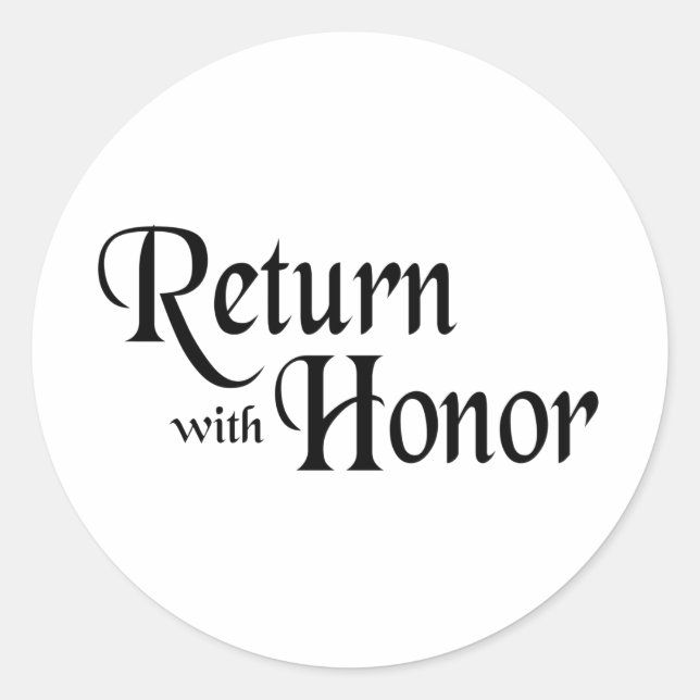 Sticker Rond Retour avec honneur (Devant)