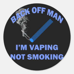 STICKER ROND RETOUR DE L'HOMME JE VAPE, PAS FUMER