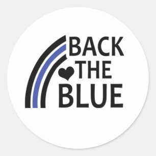 Sticker Rond Retour Police Bleue Arc-en-ciel