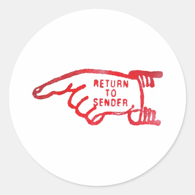 Sticker Rond Retourné à l'envoyeur (Devant)