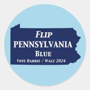Sticker Rond Retourner Pennsylvania Blue en 2024
