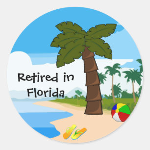 Sticker Rond Retraité en Floride