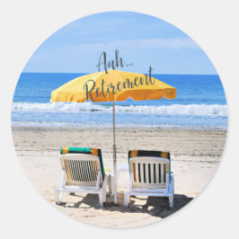 Sticker Rond Retraite, une journée à la plage