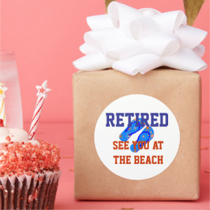 Sticker Rond Retraité - Voir à la plage