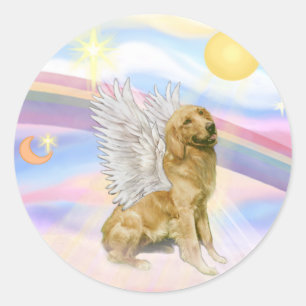 Sticker Rond Retriever doré