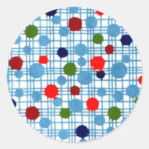 Sticker Rond Rétro 1950 1960 Chiyogami origamis du Japon
