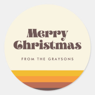 Sticker Rond Retro 60s vintage Joyeux Noël