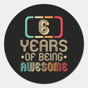Sticker Rond Rétro 6 ans d'être génial 6e anniversaire