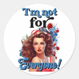Sticker Rond Retro American Pinup_ Pas pour tout le monde