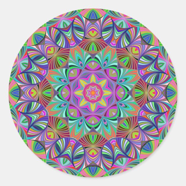 Sticker Rond Retro Bliss Mandala (Devant)