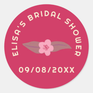 Sticker Rond Retro Boho Fête Floral PERSONNALISÉ Enterrement de