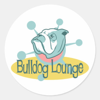 Sticker Rond Retro Bulldog Lounge