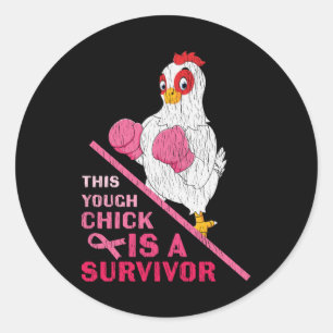Sticker Rond Rétro Ce Jeune Survivant de la sensibilisation au