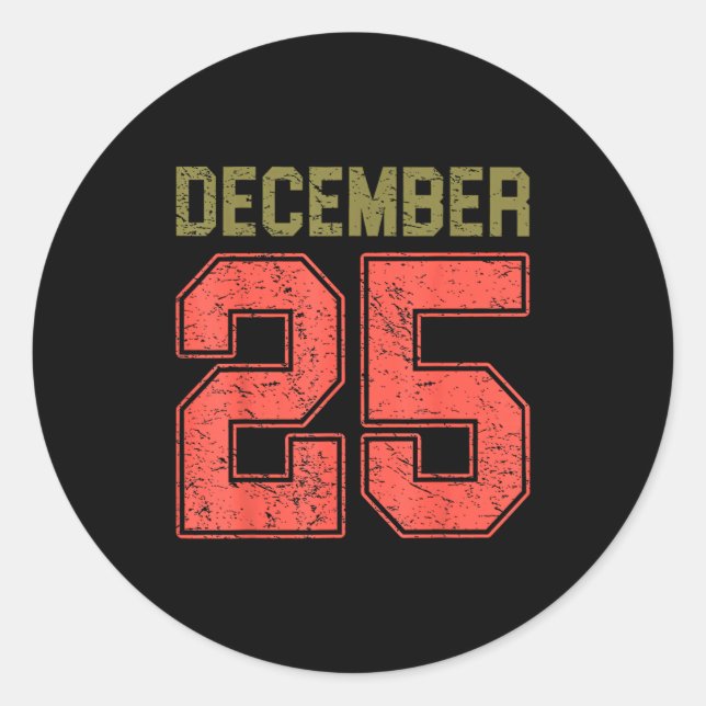 Sticker Rond Retro Christmas Shirts Men Women December 25 Xmas  (Devant)