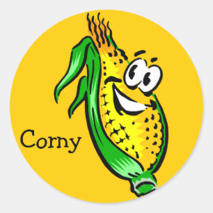 Sticker Rond Retro Corny Guy