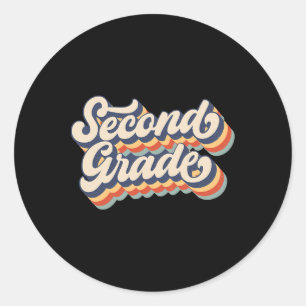 Sticker Rond Retro Enseignant Vintage De Deuxième Année Ck To S