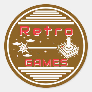 Sticker Rond Retro Games