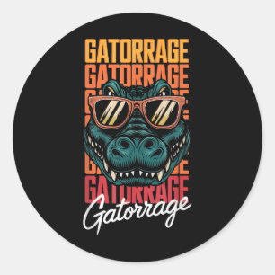 Sticker Rond Rétro Gators Nom personnalisé Vêtements Style Clic