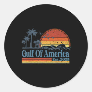 Sticker Rond Retro Golfe De Usa Amérique Est 2025