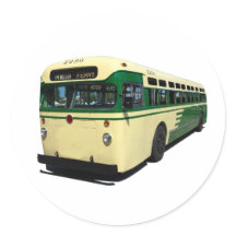 Retro Green and Cream Sab Francisco Muni Bus stick