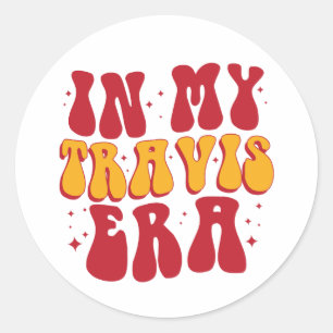 Sticker Rond Rétro Groovy À Mon Ère Travis 