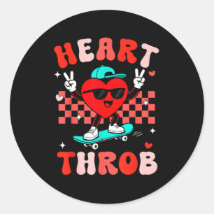 Sticker Rond Retro Groovy Coup de Foudre Saint-Valentin Enfants
