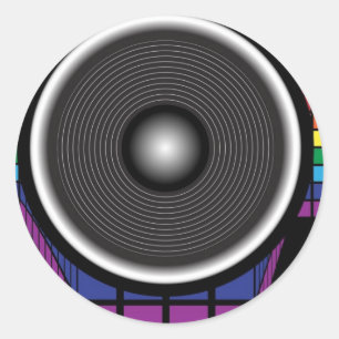 Sticker Rond Rétro haut-parleur