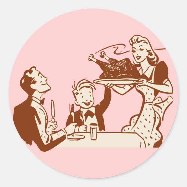 Sticker Rond Rétro Housewife (Devant)