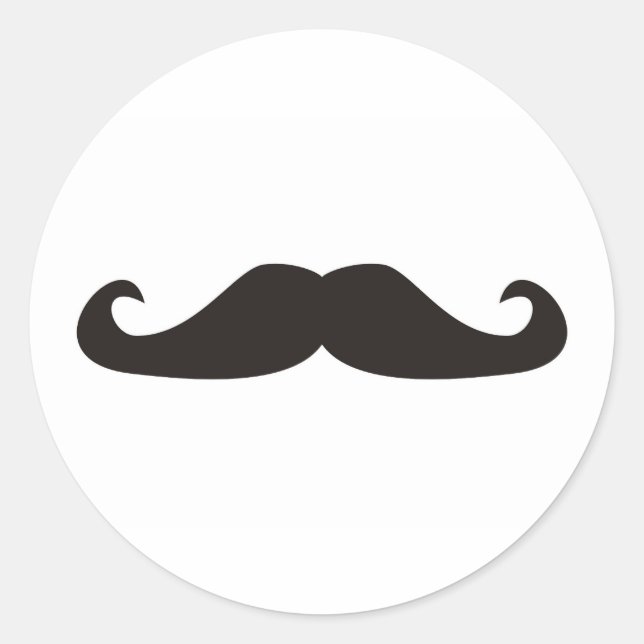 Sticker Rond Rétro illustration de moustaches de gentelman (Devant)