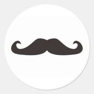 Sticker Rond Rétro illustration de moustaches de gentelman