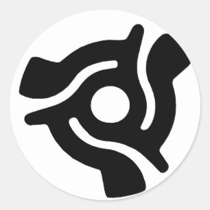 Sticker Rond Rétro image record LP 45s de centre