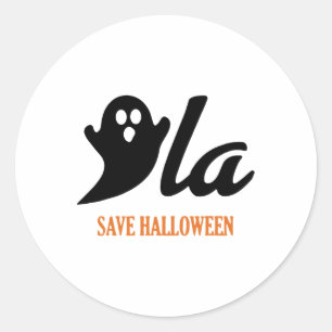 Sticker Rond Retro Kamala Harris Halloween 2024 Comma La Ghost